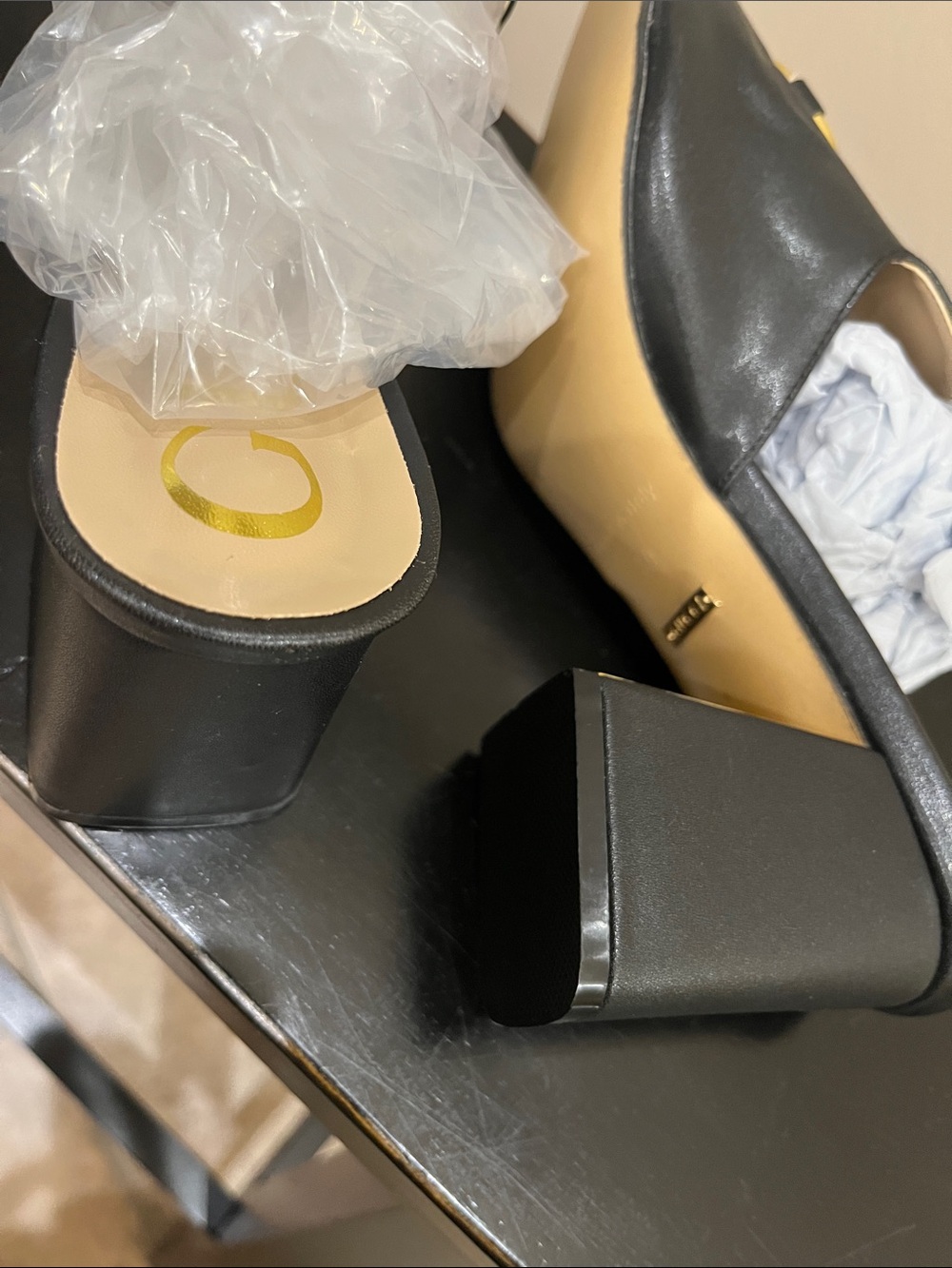 NWT Black Open-Toe Mule with Gold Horsebit Hardware - Picture 8 of 11